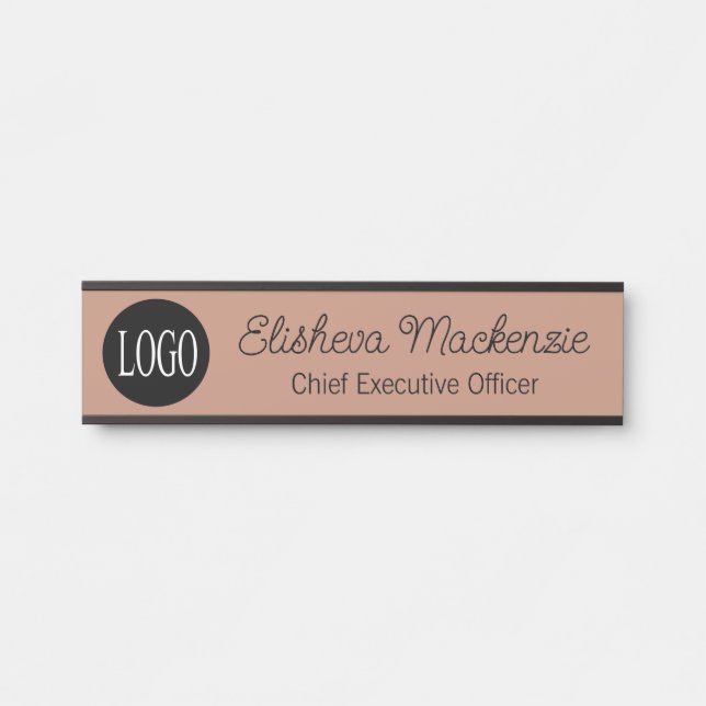 Rose Gold Office Türsignatur Ihr Logo Türschild (Vorderseite )