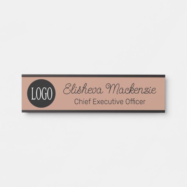 Rose Gold Office Türsignatur Ihr Logo Türschild (Vorderseite )