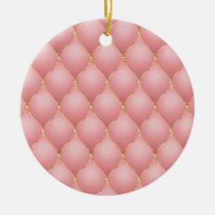 Rose Gold Ogee Tufted Christmas Ornament