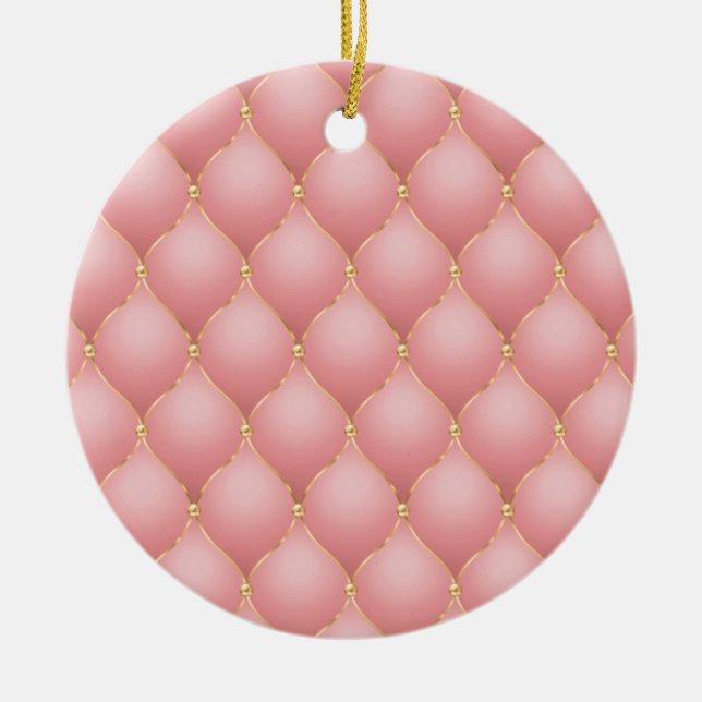Rose Gold Ogee Tufted Christmas Ornament (Vorne)
