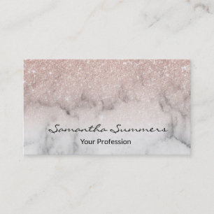 Rose Gold Ombre Glitzer Marble Anpassen Glitzer Visitenkarte