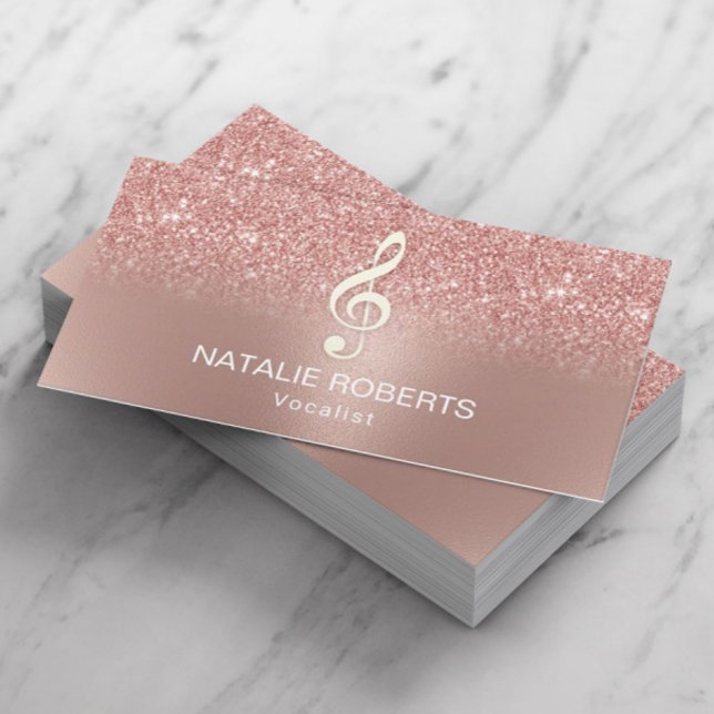 Rose Gold Ombre Music Vocalist Songwriter Visitenkarte (Von Creator hochgeladen)