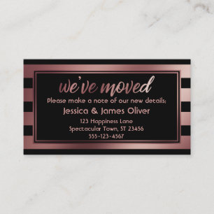 Rose Gold Ombre Streifen "We ve Moved" Karte