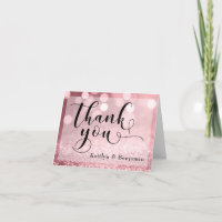 Rose Gold Pailleté Bokeh & Typographie Merci 2