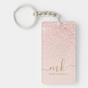 Rose Gold Pailleté Lettres Initiales et Nom de Lux