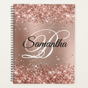 Rose Gold Pailleté Monogramme Dégradé de Glamour
