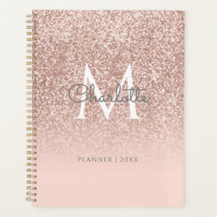 Rose Gold Pailleté Monogramme Rose Pâle 2023