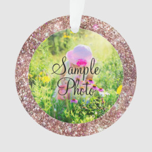 Rose Gold Pailletés Holographiques Cercle Photo
