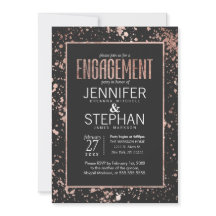 Rose Gold Paint Spritzers Engagement Party lädt ei
