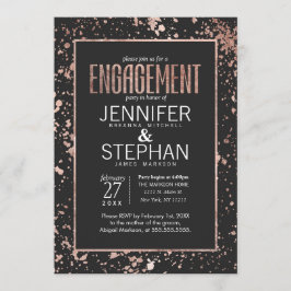 Rose Gold Paint Spritzers Engagement Party lädt ei Einladung