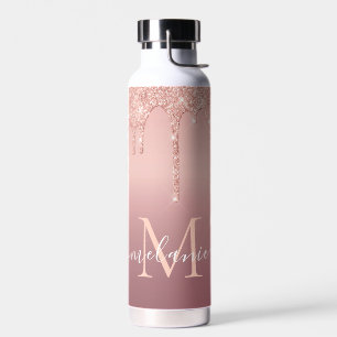 Rose Gold Parties scintillant bouteille d'eau Nom