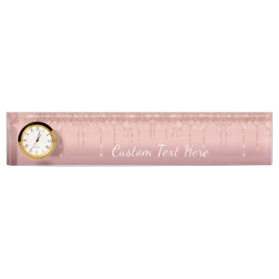 Rose Gold Parties scintillant Desk Nom Plaque avec