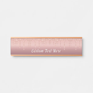 Rose Gold Parties scintillant Desk Nom Plaque pers