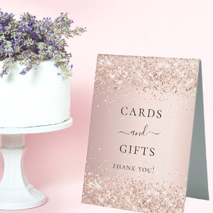 Rose Gold Party Karten Geschenke Tischaufsteller