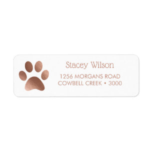 Rose-Gold-Paw-Print-Logo auf Weiß