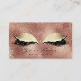 Rose Gold Peach Eye Blush Lashes Glitzer Makeup Terminkarte