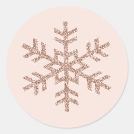Rose Gold Peach Glitzer Sparkasse Runder Aufkleber
