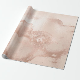 Rose Gold Peach Rose Abstrakt geschmolzenes Metall Geschenkpapier