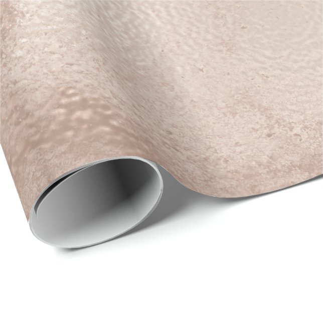 Rose Gold Peach Rose Abstrakt geschmolzenes Metall Geschenkpapier (Rolleneckpunkt)
