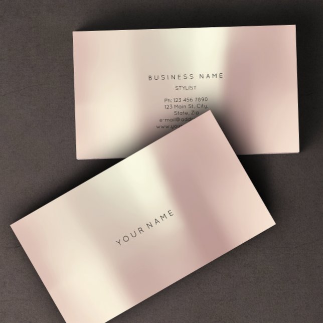 Rose Gold Pearly Abstrakt Minimal Vip Metallic Visitenkarte (Rose Gold Pearly Abstract Minimal Vip Metallic Business Card )