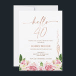 Rose Gold Peonies 40. Geburtstag Einladung<br><div class="desc">Rose Gold Peonies 40. Geburtstag Einladung Helle Imitate Rose Goldkalligraphie Hallo 40 Geburtstagseinladung mit einigen schönen Pfingsten und ein elegantes Champagnerglas. Dieses Design lädt die Gäste zu einem 40. Geburtstag ein.</div>