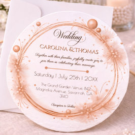 Rose Gold Perlen Moderne Elegante Hochzeit  Einladung