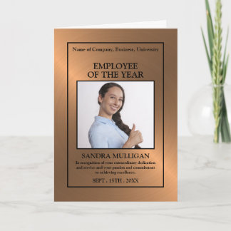 Rose Gold/Personalised Photo - Employee Award Karte