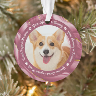 Rose Gold Personalisiert 2 Haustiere Foto Ornament