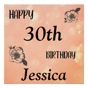 Rose Gold personalisiert Happy 30. Geburtstag Poster