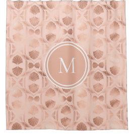 Rose Gold Personalisiert Monogramm Duschvorhang