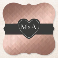 Rose Gold personalisierte Paare Monogramme im Herz