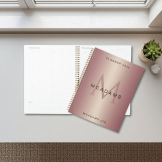 Rose Gold personalisierter Geschäftsplaner Planer