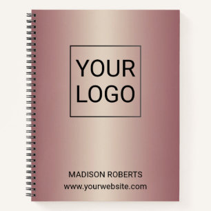 Rose Gold Personalisiertes Logo Geschäftsbuch  Notizbuch