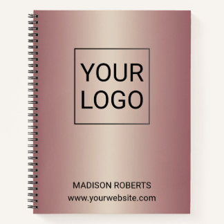 Rose Gold Personalisiertes Logo Geschäftsbuch  Notizbuch