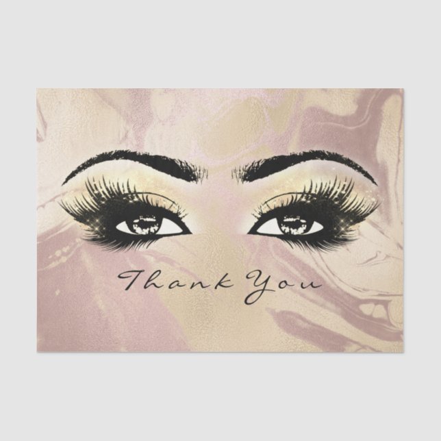 Rose Gold Pfirsichstrümpfe Danke Eyes Marmor Seidenpapier (Vorderseite)
