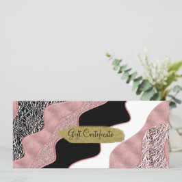 Rose Gold Pink Abstrakt Wave Moderner Glam Trendy Einladung