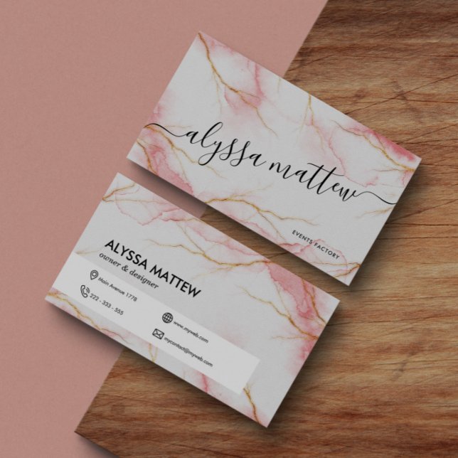 Rose Gold Pink Aquarell Glitzer Shiny Custom Visitenkarte (Von Creator hochgeladen)