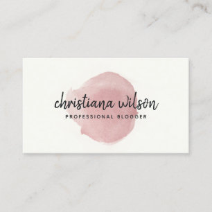 ROSE GOLD PINK BLACK BRUSH STROKE KALLIGRAPHIE VISITENKARTE