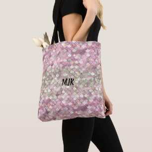 Rose Gold Pink Bokeh Glitzer Mermaid Personalisier Tasche