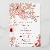 Rose Gold Pink Cherry Blossom Hochzeit
