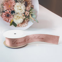 Rose Gold Pink Elegante Kalligrafie Glitzer Hochze
