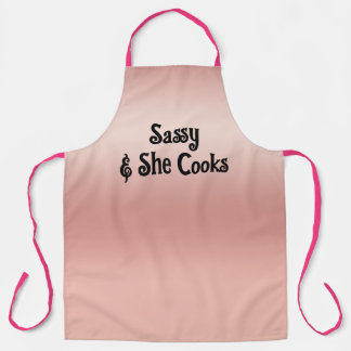 Rose Gold Pink Feminine Sassy & She Cooks Schürze