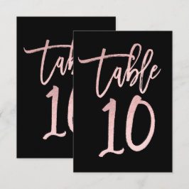 Rose Gold Pink Foil Moderne Script Tischnummer 10