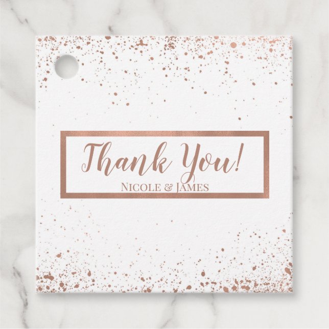 Rose Gold Pink Glam Moderne Chic Gastgeschenk Hoch Geschenkanhänger (Vorderseite)