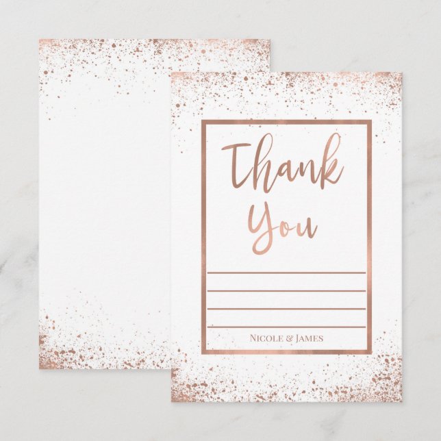 Rose Gold Pink Glam Moderne schicke Hochzeit Viele Einladung (Vorne/Hinten)