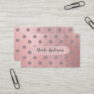 Rose Gold Pink Glanz Glamour Punkte Modern Chic Visitenkarte