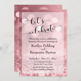 Rose Gold Pink Glitzer Bokeh Feiern Einladung