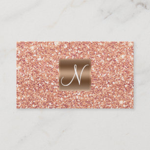 Rose Gold Pink Glitzer Chic Glam Glitzy Salon Well Visitenkarte