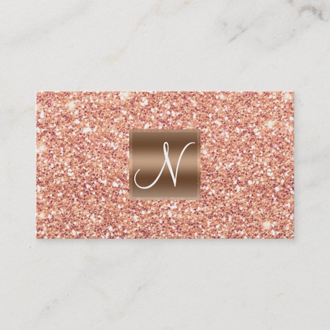 Rose Gold Pink Glitzer Chic Glam Glitzy Salon Well Visitenkarte (Vorderseite)