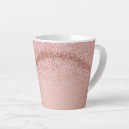 Rose Gold Pink Glitzer Latte Tasse